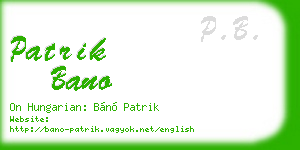 patrik bano business card